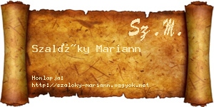 Szalóky Mariann névjegykártya